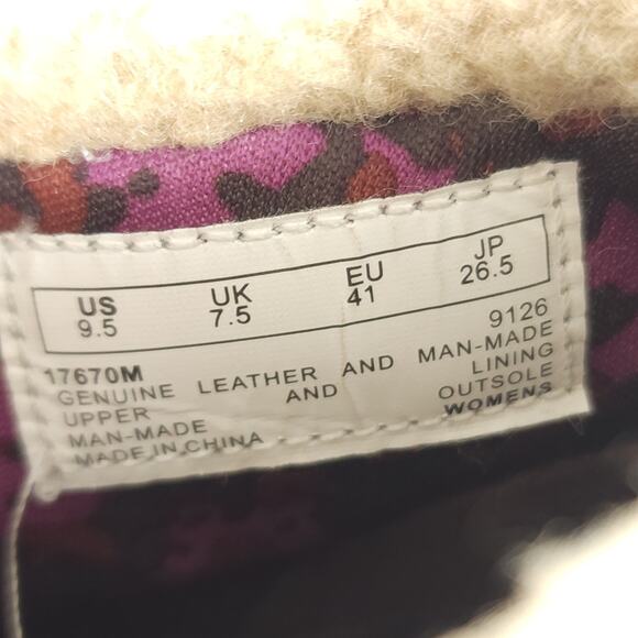 Timberland Women’s Bayden US9,5 Brown Leather Wedge Ankle Shearling Boots Bootie - Picture 10 of 16